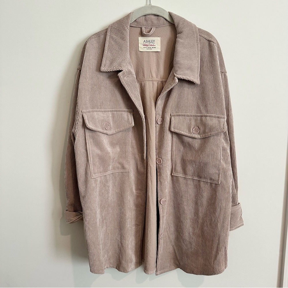 Ashley By 26 International Corduroy Utility Jacket - Cream